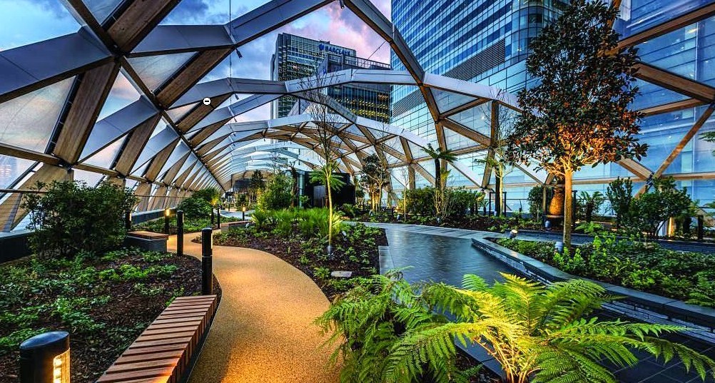 The Crossrail Place Roof Garden london